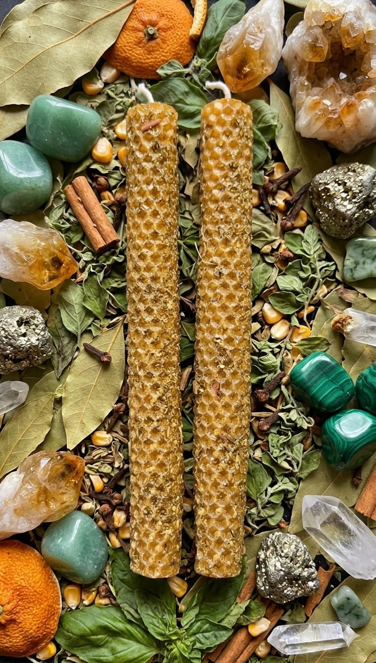 (2) Abundance & Prosperity Honeycomb Candles