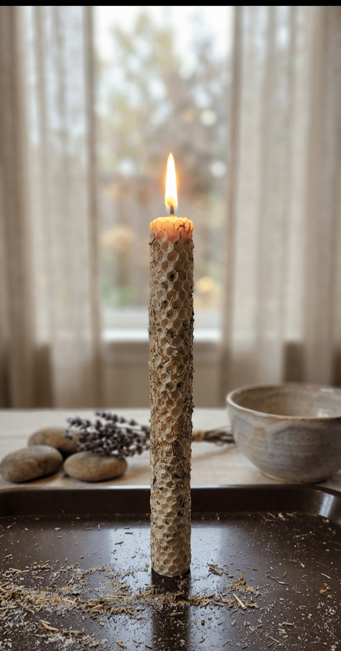 (2) Beeswax Honeycomb Cleansing & Protection Candles