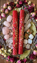 (2) Beeswax Honeycomb Love Candles