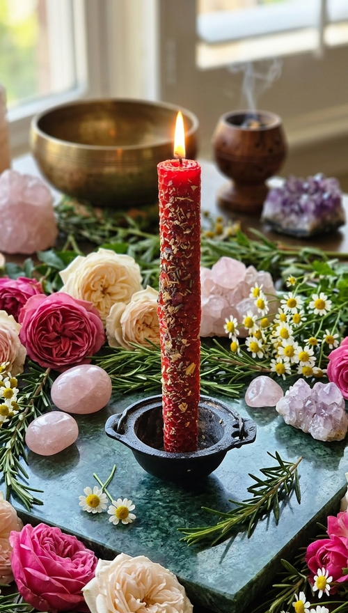 (2) Beeswax Honeycomb Love Candles
