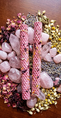 (2) Beeswax Honeycomb Self-Love Candles